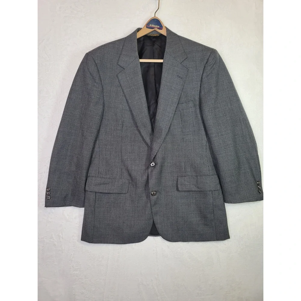 Vintage Brooks Brothers Houndstooth Blazer Dark Academia Career Size 44R Office